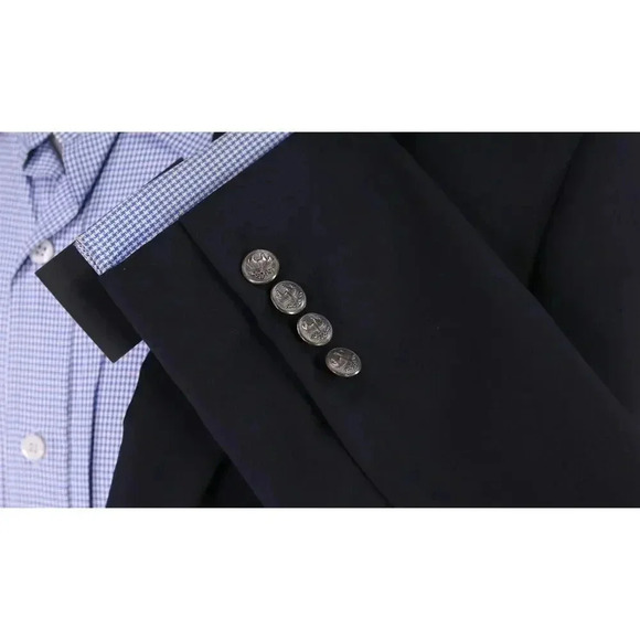 Brooks Brothers Custom Navy w/ Metal Logo Buttons Wool-Mohair Blazer 40R 40S New - Picture 6 of 9